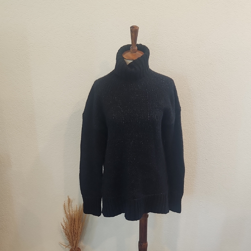 Everlane Black Ribbed Turtleneck Sweater